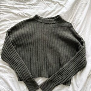 American Eagle Outfitters Ribbed Turtleneck Sweater - Charcoal
